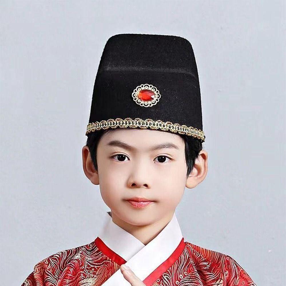 1Pcs Photograph Prop Cosplay Hat Ancient Chinese Style Black Gauze Cap Opera Hat  for Kids Adult