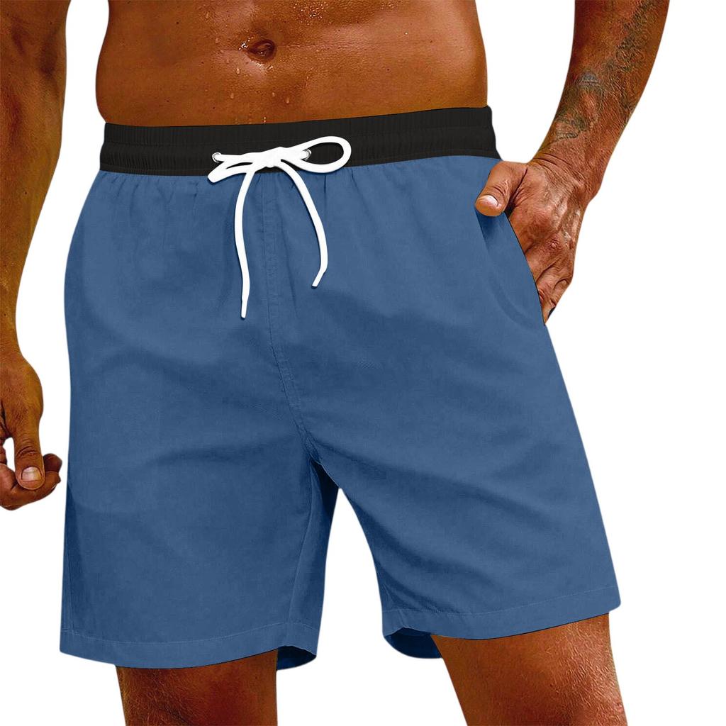 Men's Fashion Elastic Waist Drawstring Shorts Casual Pants