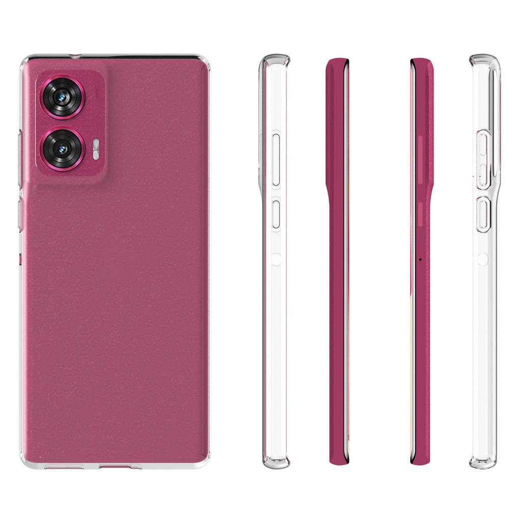 For Motorola Edge 50 Fusion 5G Cell Phone Case Ultra-Thin Clear TPU Back Cover with Big Lens Hole