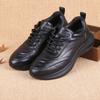 New Leather Shoes Men Leisure Outdoor Athletic Trekking Sports Running Anti-slip Soft-sole Lace-Up Sneakers Business Lightweight
