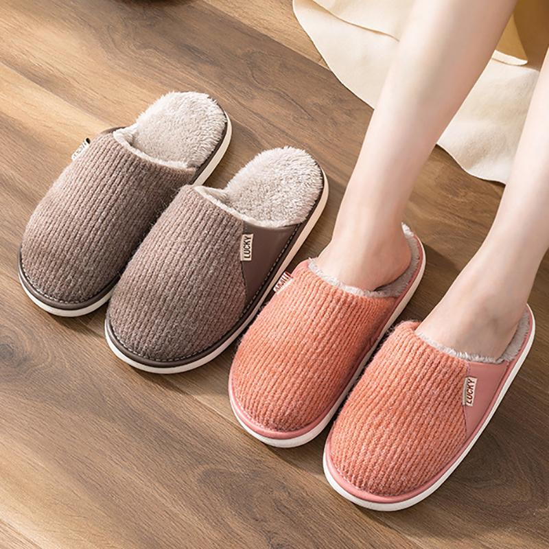 Winter Slippers Men's Home Leisure Comfortable Indoor Slippers Soft Warm Cotton Slippers Comfortable Plush Slippers