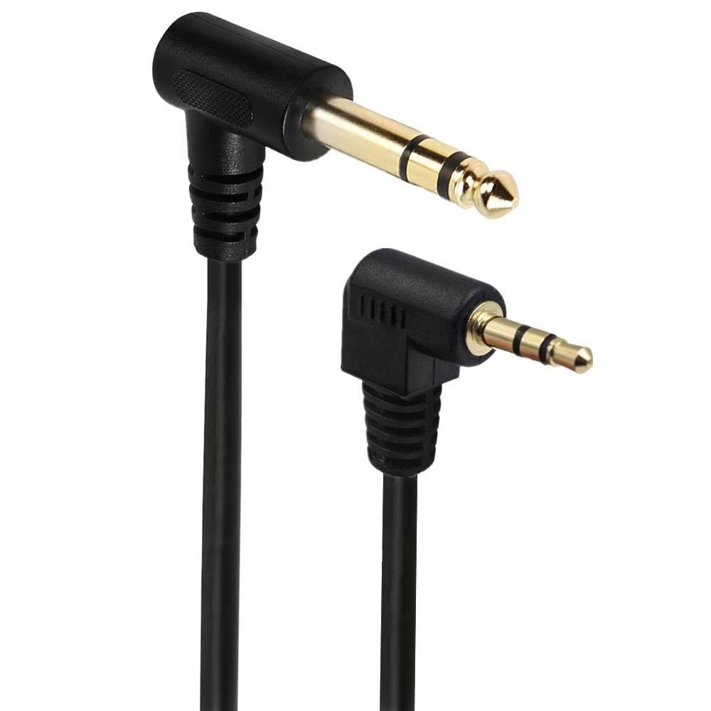 1.5m Right-Angle 3.5mm To 6.35mm Male TRS Mixer Guitar Cable