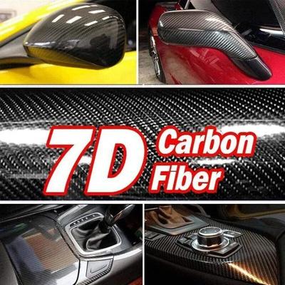 7D Carbon Fiber Car Interior Vinyl Film Decorative Sticker Anti Scratch Protective Film Universal Self Adhesive Car-Styling Trim