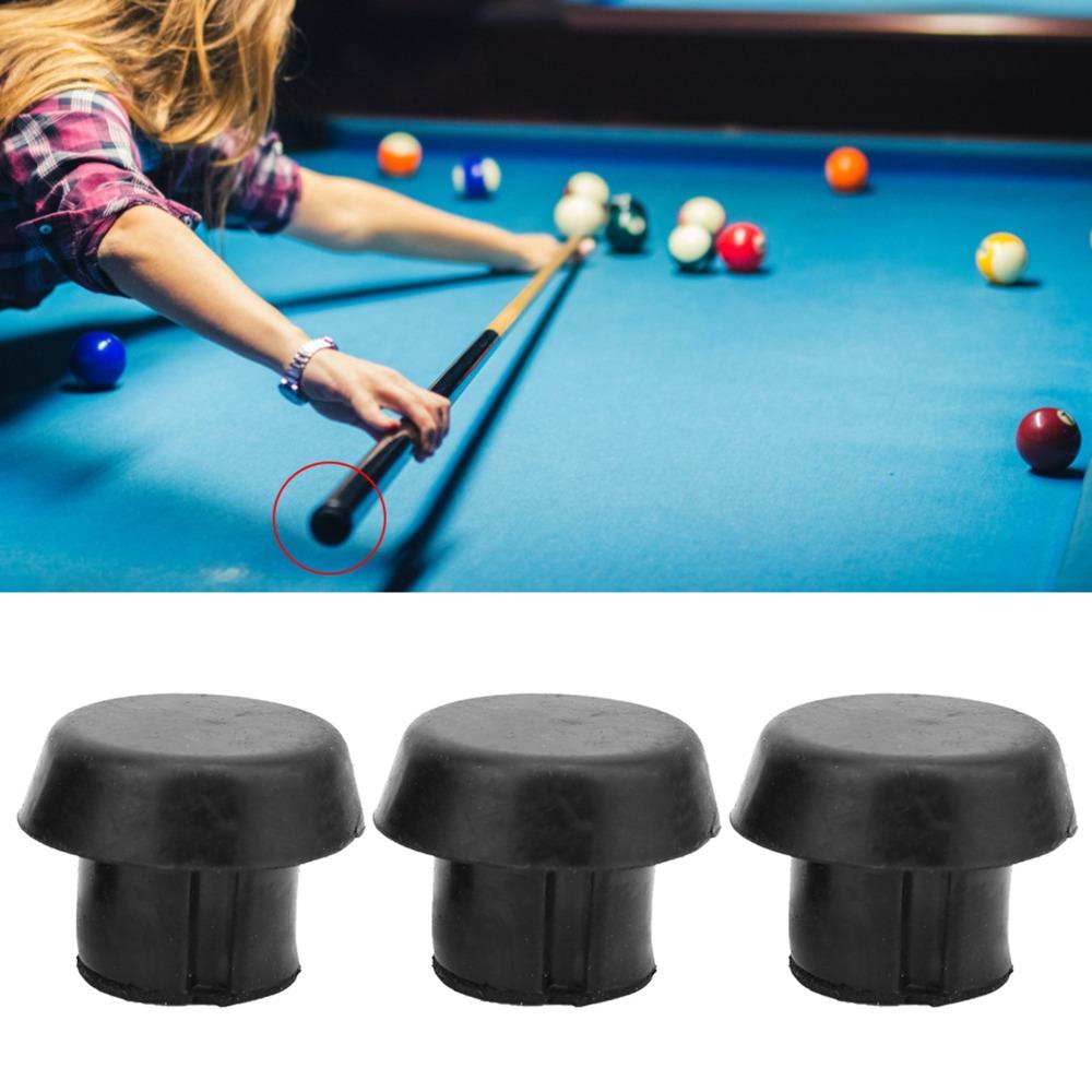 20pcs Rubber Billiard Cue Rubber Plug Black Billiard Tail Cover Billiards Game