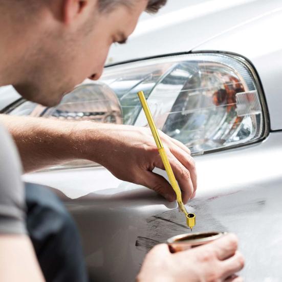 Fine Line Paint Pen Fluid Ink Applicator Pen Metal Slanting Tip Fine Line Pen Paint Applicator Pen for Rock Chips Car Scratch Repair Retouching