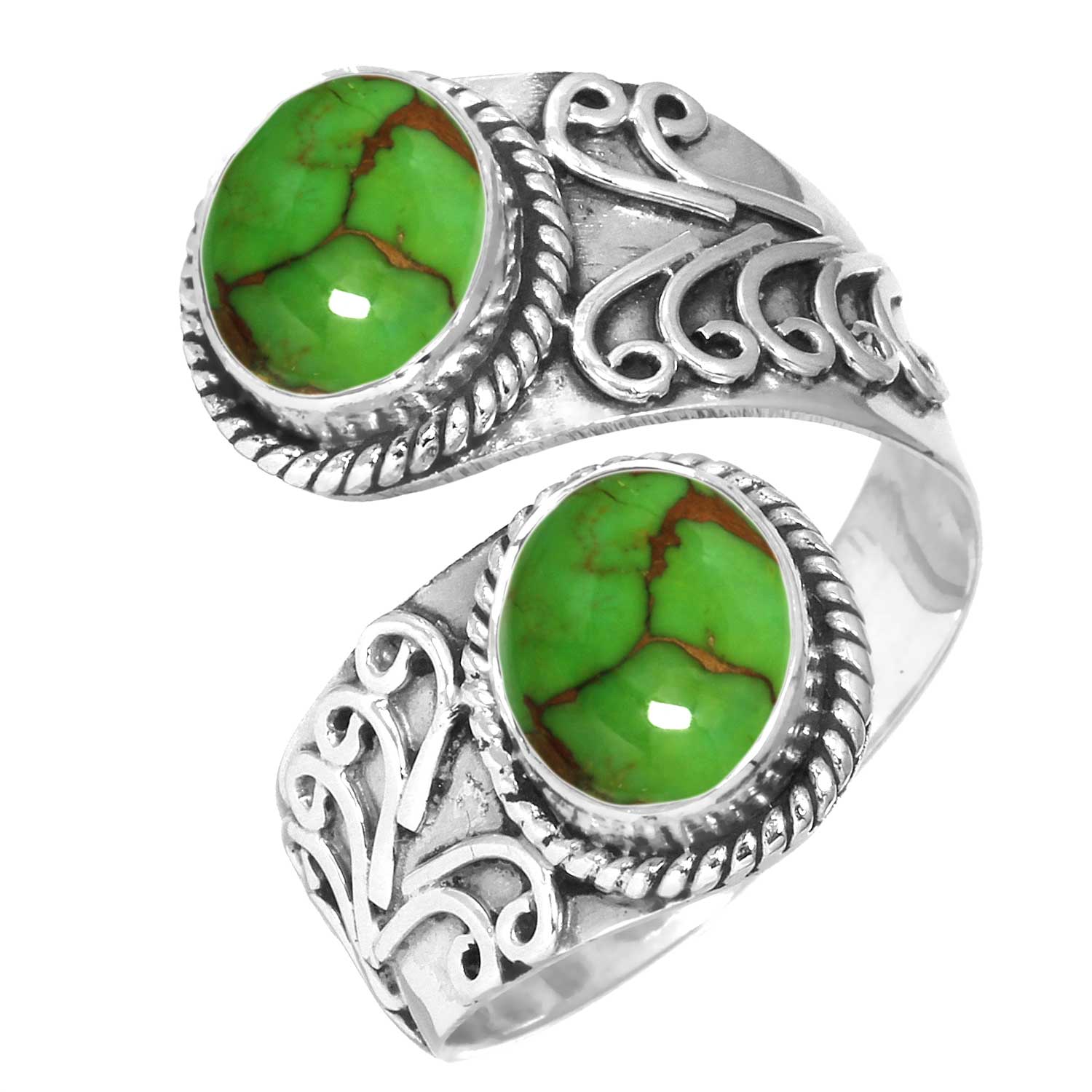 

Кольцо из стерлингового серебра 925 пробы Женское Драгоценный камень Ручная работа Ювелирные изделия Пасхальный подарок Синий Зеленый Фиолетовый Медь Бирюза Пресноводный жемчуг Лазурит Перламутр Мода 5.5 зелёный/медный