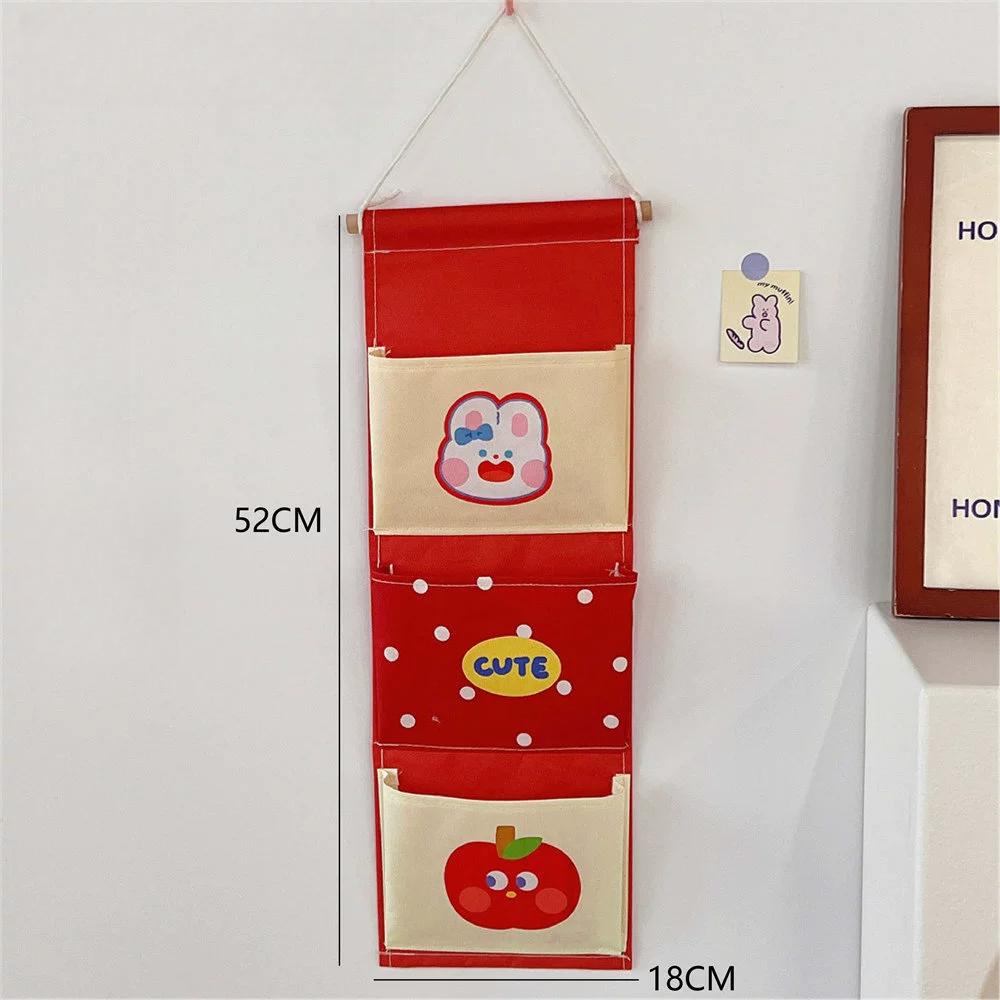 Милая сумка для хранения, креативный настенный органайзер с 3 карманами, кавайная настенная сумка для хранения, мультяшная сумка для двери