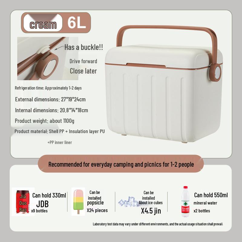 6L Outdoor Insulated Cooler Box for Camping, Breast Milk, Ice Cubes, Dragon Boat & Mid-Autumn Festivals, Zongzi, Seafood, New Year Gifts