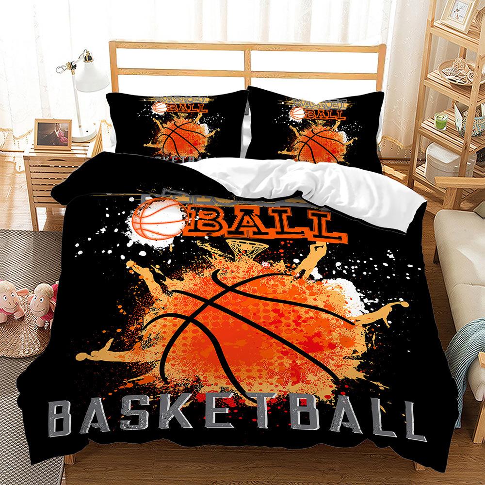 3D Digital Printing Three-Piece Cool Basketball Bedding
