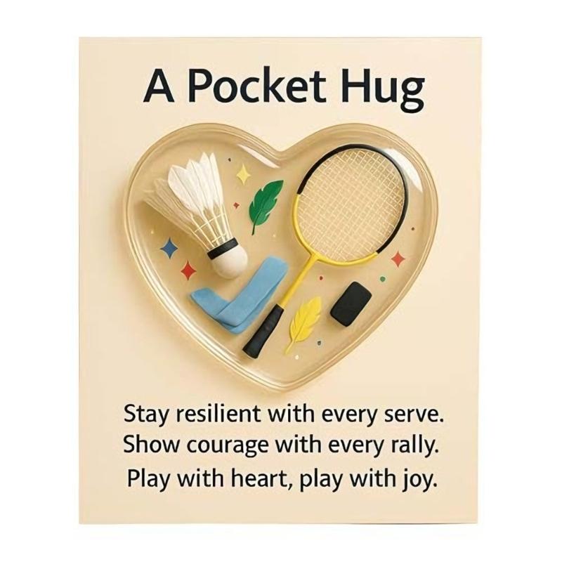 Portable Sports Theme Acrylic Pocket Hug Card Handmade Gift Perfect for Parties and Daily Surprises
