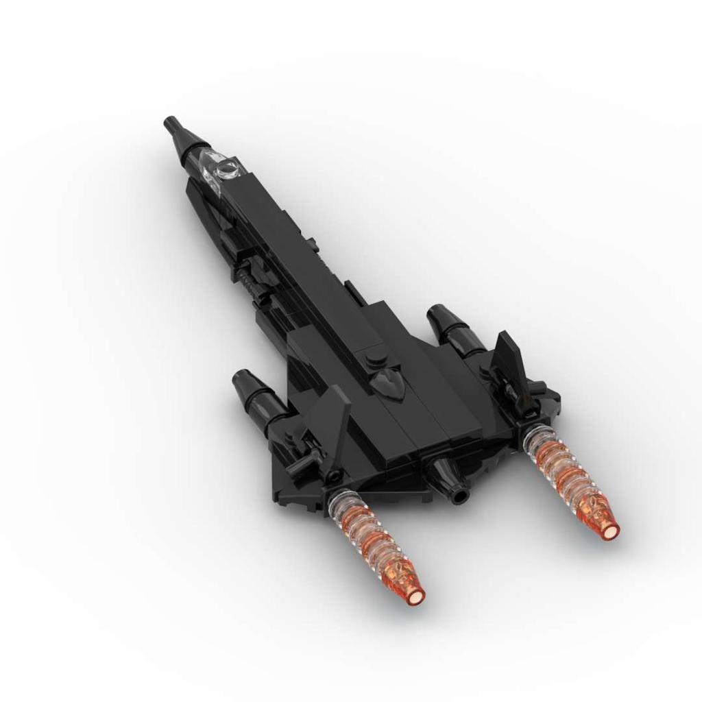 Military Series Moc Construction Blocks Sr-71 Blackbird Reconnaissance Aircraft Freely Rotatable Aircraft Children'S Assembly Plaything