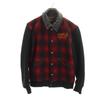 VANSON Wool Blend Check Stajan M Red TALON ZIP Men's Used