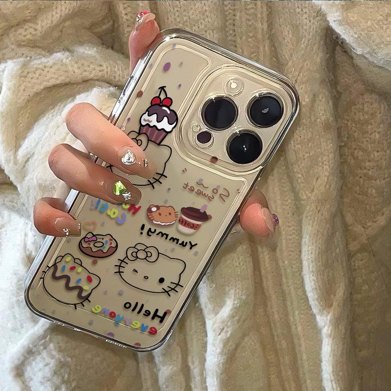 Hello Kitty Transparent Case for Apple 16 Pro Max, 15 Plus, 13, 14, and 12/X