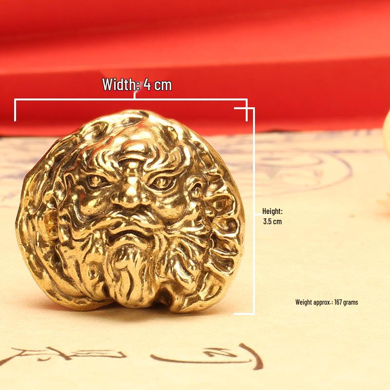 Zhong Kui Messing Walnuss Gesundheitsbälle - Dreieckiger Bodhi Bronze Kreatives Geschenk