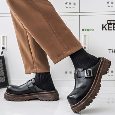 Herren Tasche Kopf Plattform Hausschuhe Trend Qualitätsauswahl Leder Dicke Sohle Herren Freizeitschuhe Draußen Hausschuhe Zapatillas Hombre