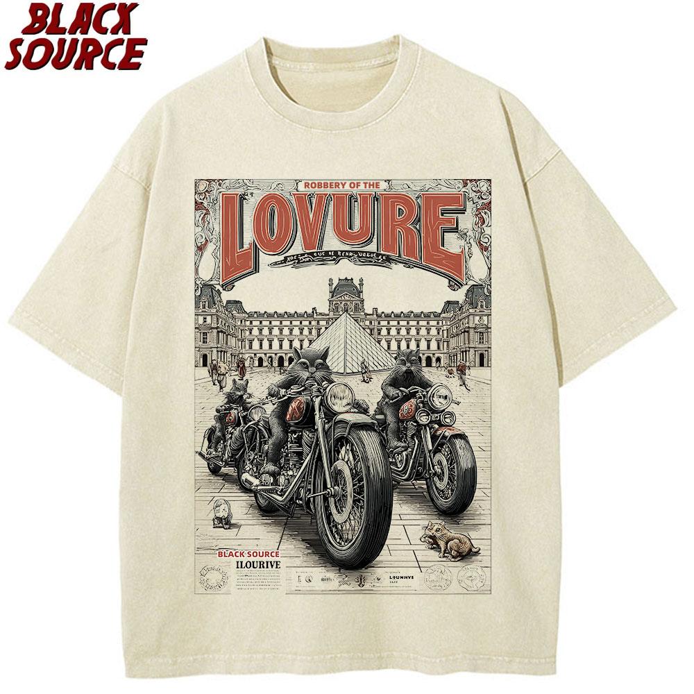 T Ladies Louvre Museum Vintage Pattern Printed Cotton Short Sleeve TShirt Yk Harajuku Streetwear Robbery of the Louvre