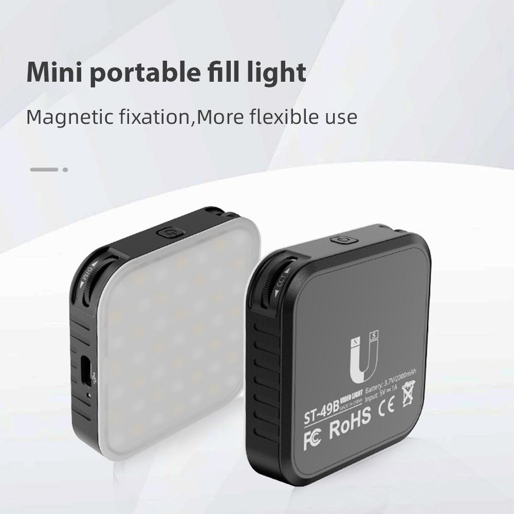 פנס וידאו LED מגנטי כיס אור מילוי לצילום 2500K-9000K ניתן לעמעום אור ועידת וידאו