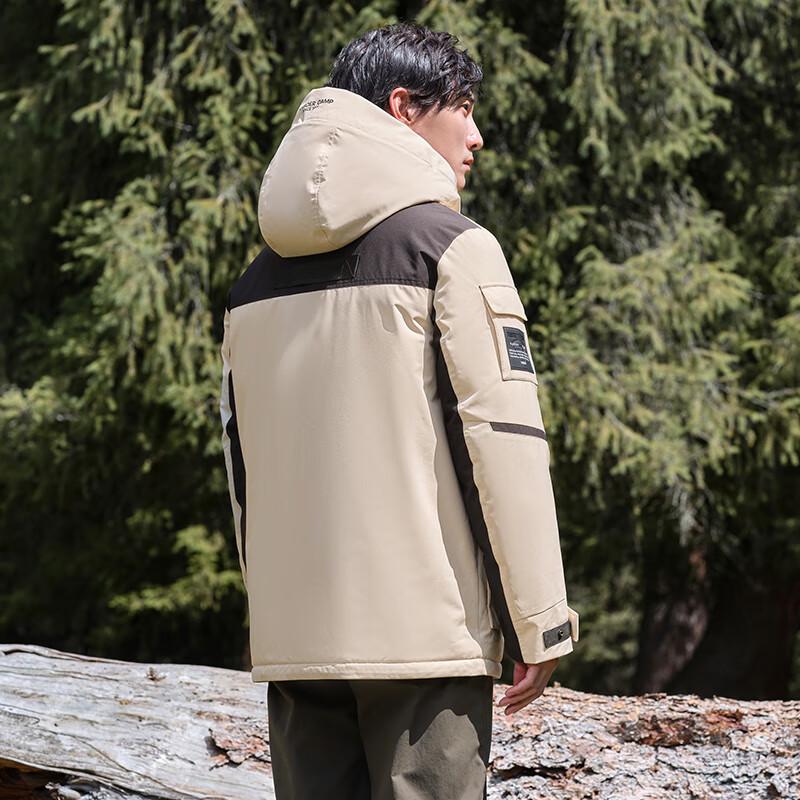 Tanboer Men's Mountain Style Multi-Pocket Hooded Down Parka TA233559