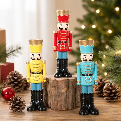 Christmas Decorations - Nutcracker Resin Candlestick - Home Desktop Ornament