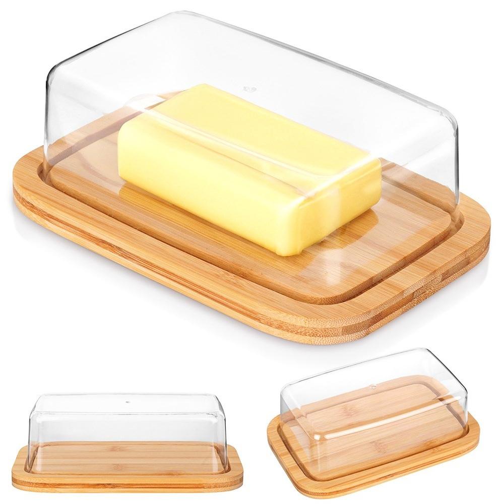 Bamboo Butter Dish Kitchen Container for Butter Storage