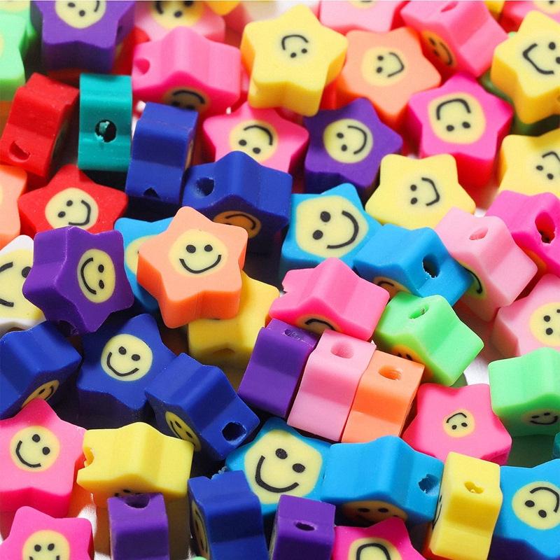 10mm Polymer Clay Beads - Fruit, Animal, Smiley Face Designs for DIY Jewelry Accessories