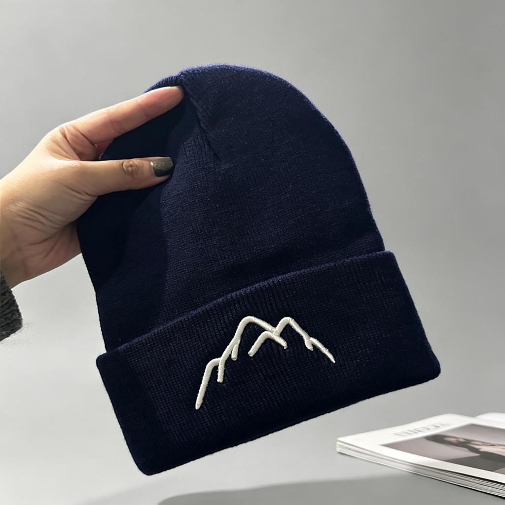 New wool hat for men and women, autumn and winter mountain solid color cold hat, warm and cold-proof pullover knitted hat