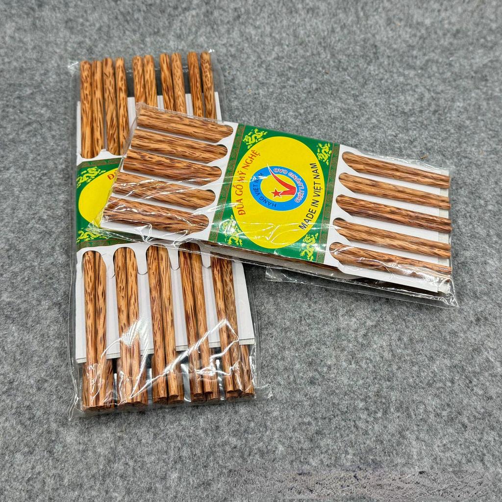 10 Pairs of Coconut Wood Home Chopsticks Natural Pattern Chopsticks  Dinner Parties Daily Family Use Chopsticks Feel Comfortable 19/25cm Length