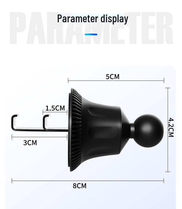 Universal Car Mount: Vent Clip, Dashboard Suction Cup, 17mm Ball Head Navigation Bracket
