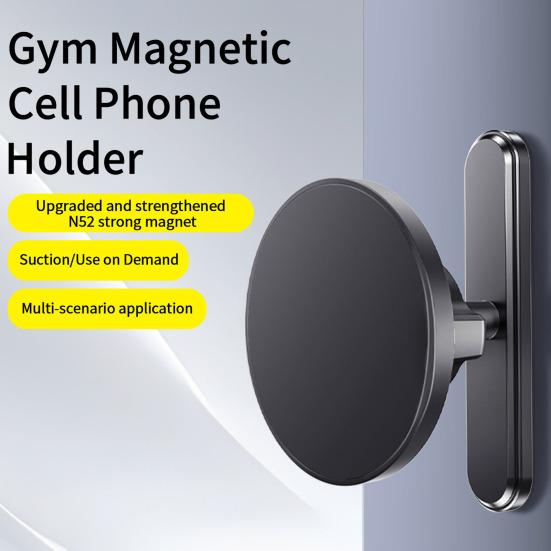 Golf Cart Phone Holder Alloy Magnetic Phone Mount for Gym Treadmill & Golf Cart Use One-Hand Operation Phone Stand for MagSafe