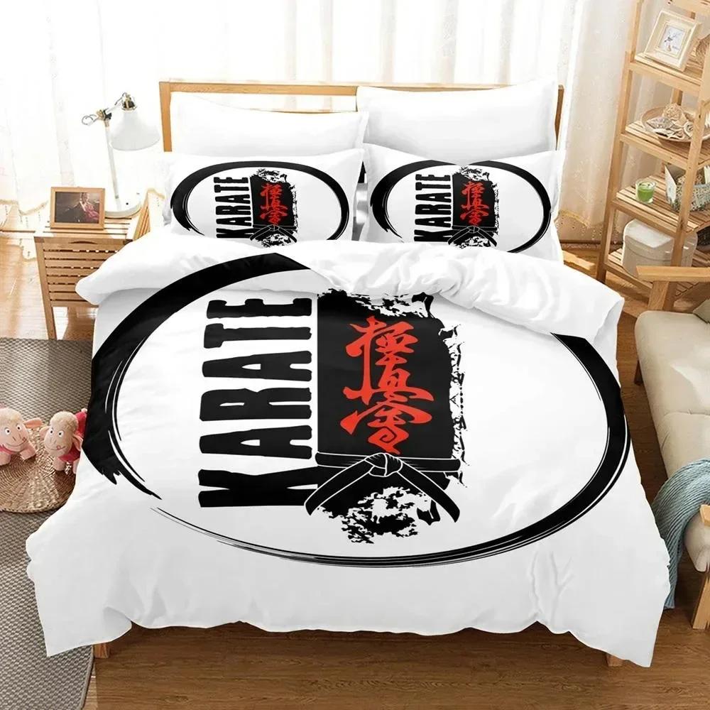 

3D Printed Kyokushin Karate Bedding Set Duvet Cover Sheet Printed Bed Set Pillowcase Bed Full Queen King Size Comforter Bedroom 135x200cm
