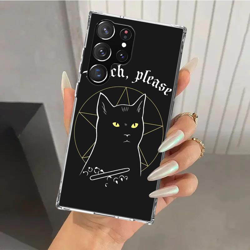 Witch And Cat Colorful Cute Phone Case for Samsung Galaxy S26 S24 S23 Ultra S25 Edge S22 S21 Plus S20 FE + Soft Print Shell Fund