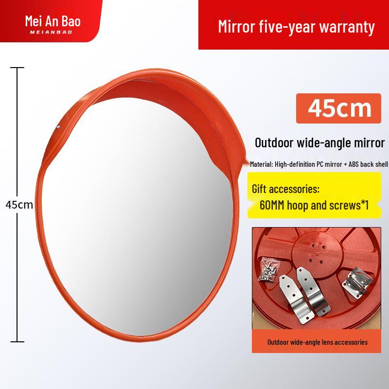 Wide-Angle Convex Traffic Mirror for Outdoor & Indoor Use, Anti-Theft, Garage & Road Safety