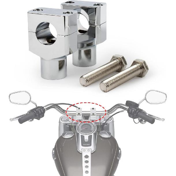 

PSLER Motorcycle Handlebar Riser Clamp Handle Bar Riser Clamp Kit for Touring Sportster Touring Road King Electra Street Glide 1996-2022, 1 25MM