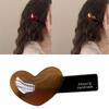Love Heart Shape Barrette Side Bang Hair Clip Acetate NonSlip Design Hairpin For Women Teens Daily Hair Styling Tool
