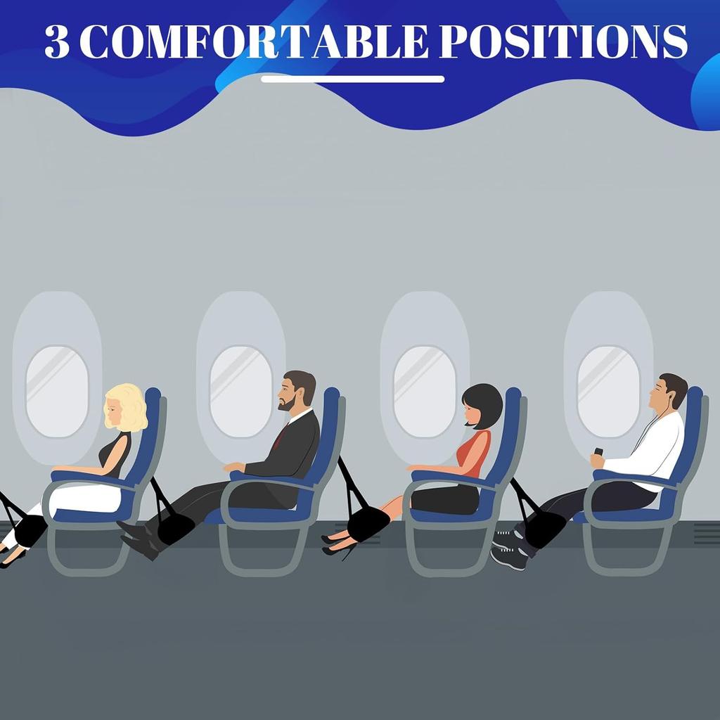 3pack Plane Hang Hammock, Plane Travel Footrests for Swelling/Soreness Relief, Multiple Colors Airplane Footrest