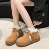 Snow boots children's 2025 new winter versatile velvet thickened non-slip warm one-word button fluffy cotton shoes women