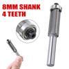 Double Bearing Flush Trim Router Bit with 8mm Shank for Woodworking Anti Kickback Design and Enclosed Lubricated Bearing