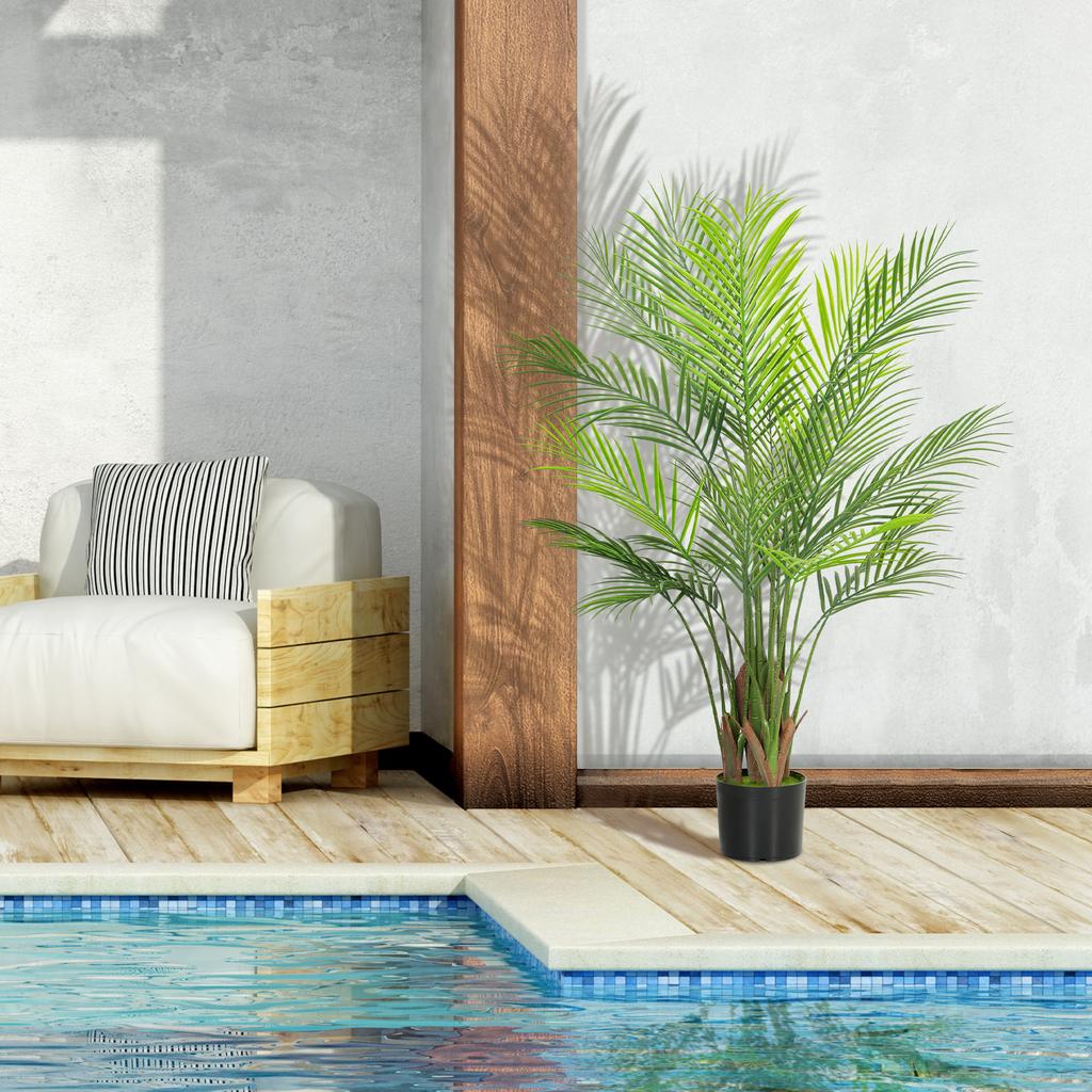 Artificial Palm Large 120cm Artificial Plant, Plastic Artificial Plants In Pot for Living Room Office