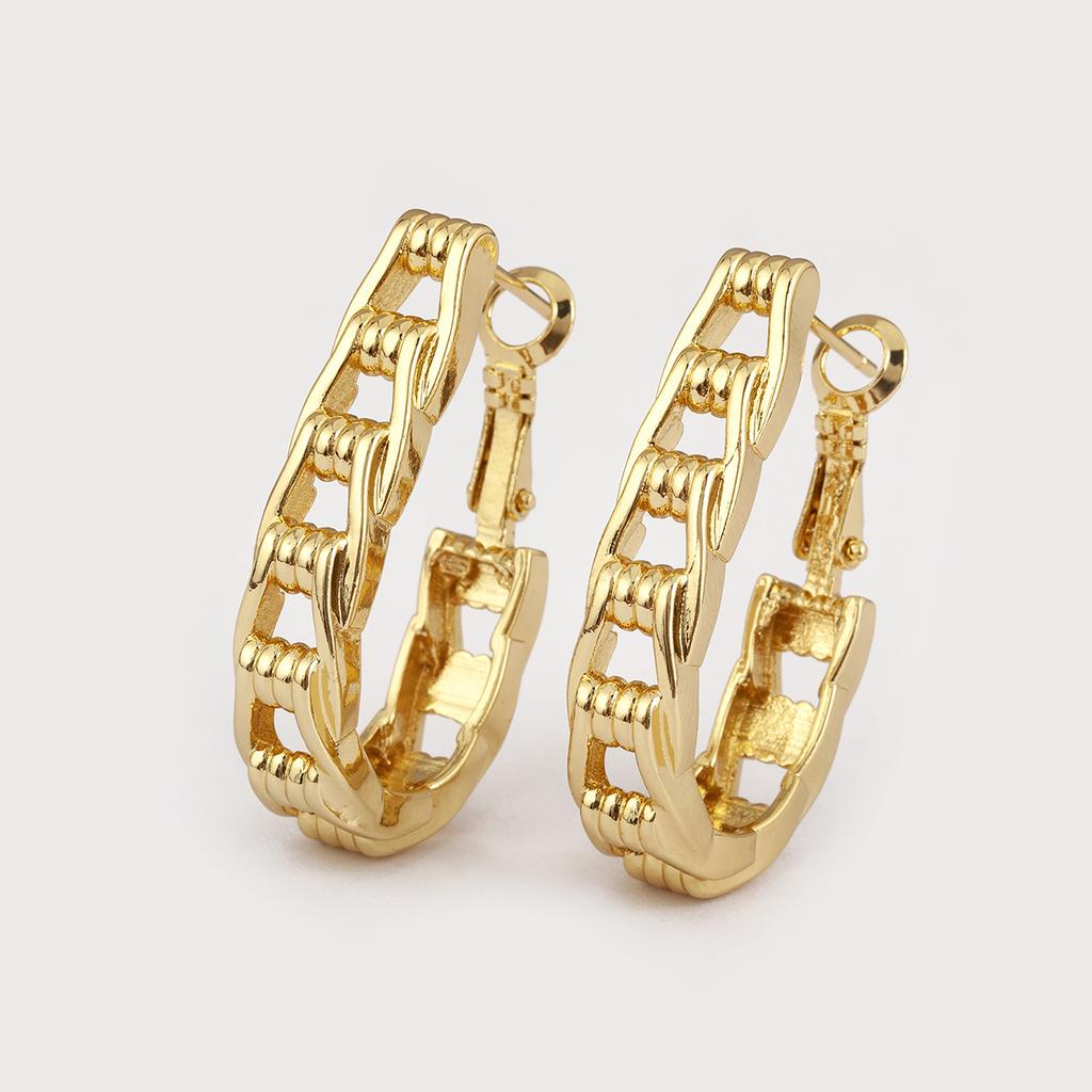 Nidin New Trendy Copper Unique Twist Round Hoop Earrings For Women Female Punk Style Daily Party  Ear Jewelry Gifts Wholesale