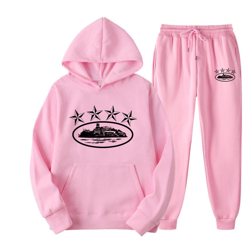 Conjunto de Sudadera con Capucha Trendy Streetwear Unisex Corteiz - Estilo Hip Hop Skate para Mujeres y Hombres