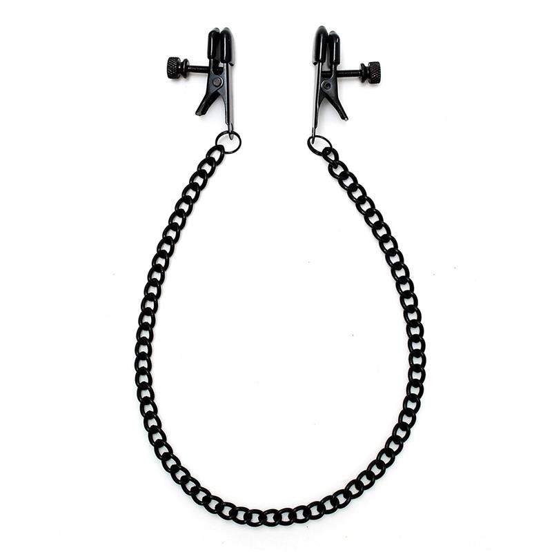Black Nipple Clamps with Chain