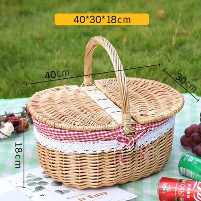 OEING Wicker Picnic and Storage Basket