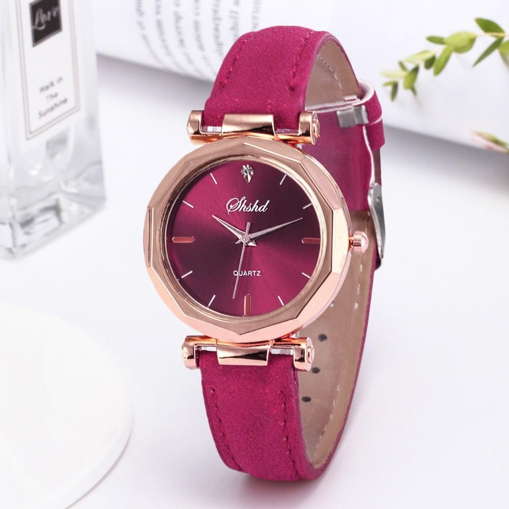 Fashion Women Leather Casual Watch Luxury Analog Quartz Crystal Wristwatch