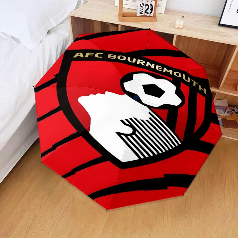 1PC Afc Crest Bournemouth Printed Umbrella Folding umbrella, automatic umbrella 8-Frame for Travel, camping Fan gifts Christmas Gifts
