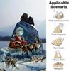 1pc Santa Claus, reindeer sleigh blanket Lightweight Flannel Throw for Sofa Bed Travel Camping Livingroom Office Couch Chair
