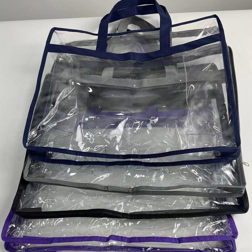 Gjennomsiktig oppbevaringspose Fortykket PVC Bærbar Sammenleggbar Leketøy Oppbevaringspose for Klær Vanntett Støvtett Putepose Dynepose