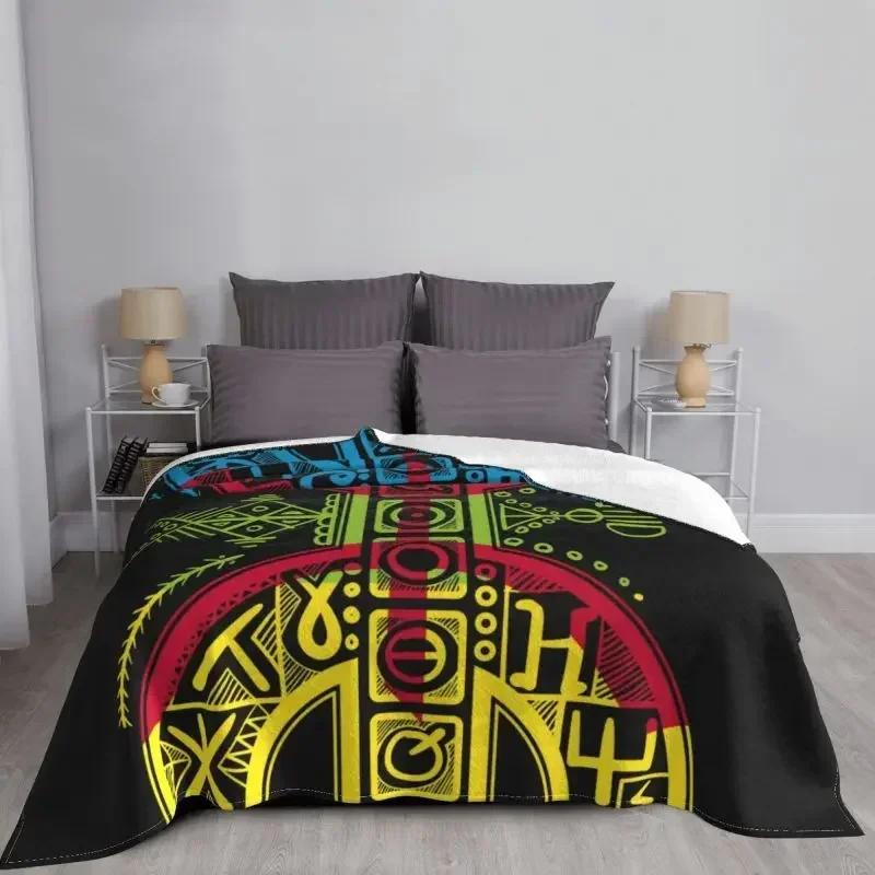 Bandiera Amazigh con Simbolo YAZ Popolo Tamazight Coperta Pile Flanella Tappeto Kabyle Marocchino Coperte da Divano Trapunta per Divano