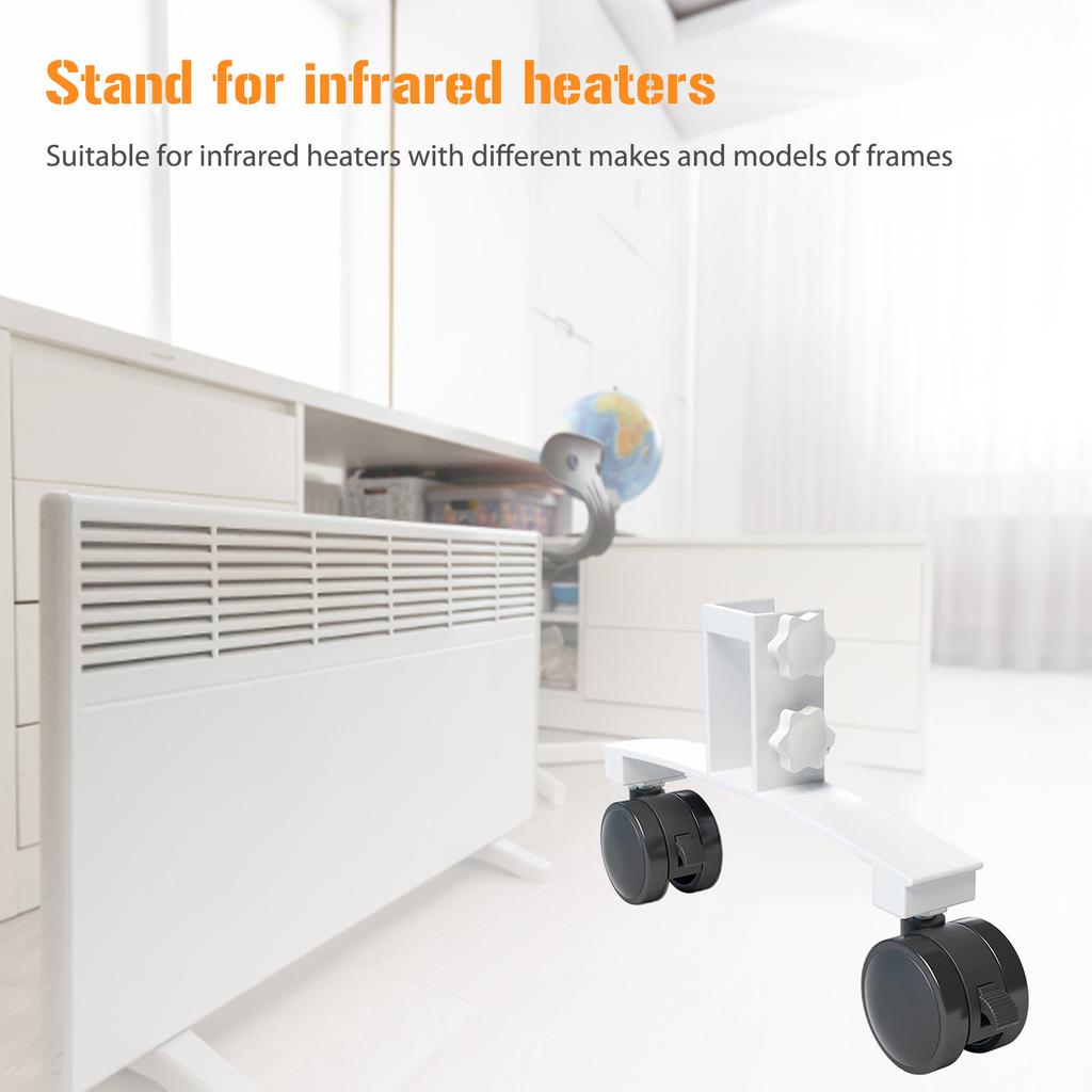 Metal Infrared Heater Bracket Universal Infrared Panel Heater Feet Bracket Movable with Wheels Easy To Install for Home Office