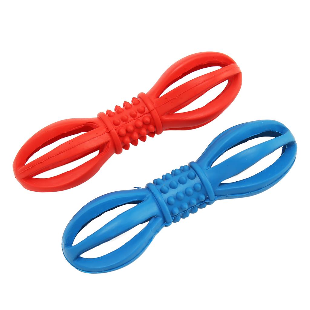 Dumbbell Dog Chew Toy Relieve Boredom Lightweight Soft Rubber Hollow Dumbbell Dog Teeth Cleaning Toy for Pet Supplies