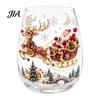 Unique Holiday Gift for Friends Christmas 3D Glass Tumbler, Santa Snowman Tree Sculpted Cup, Drinking Glasses Decorative Drinkware, Festive